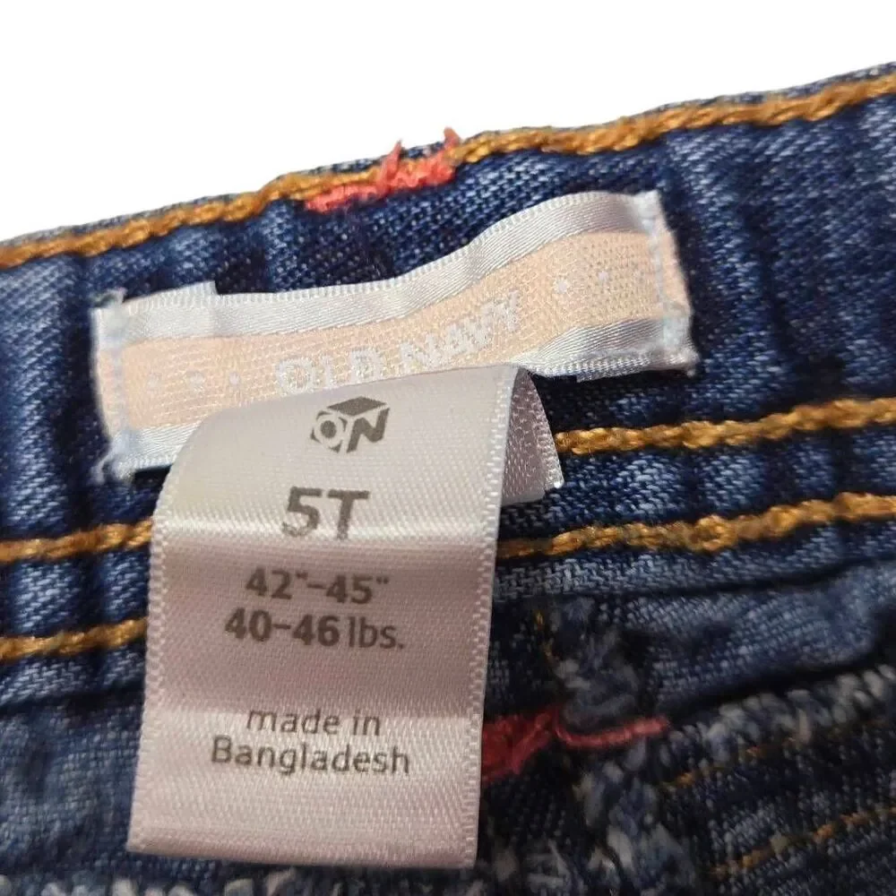 Old Navy jeans with crochet flowers 5T